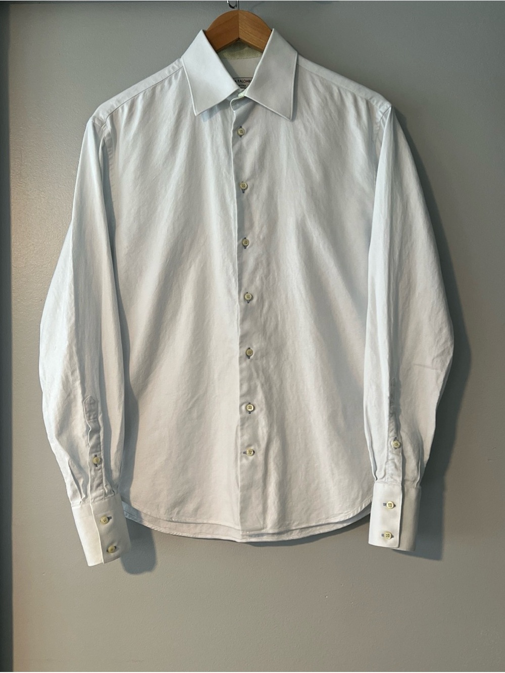 Andrea Palombini Button Up Shirt Mens S Fashion Fit Light Blue Italy Made Cotton